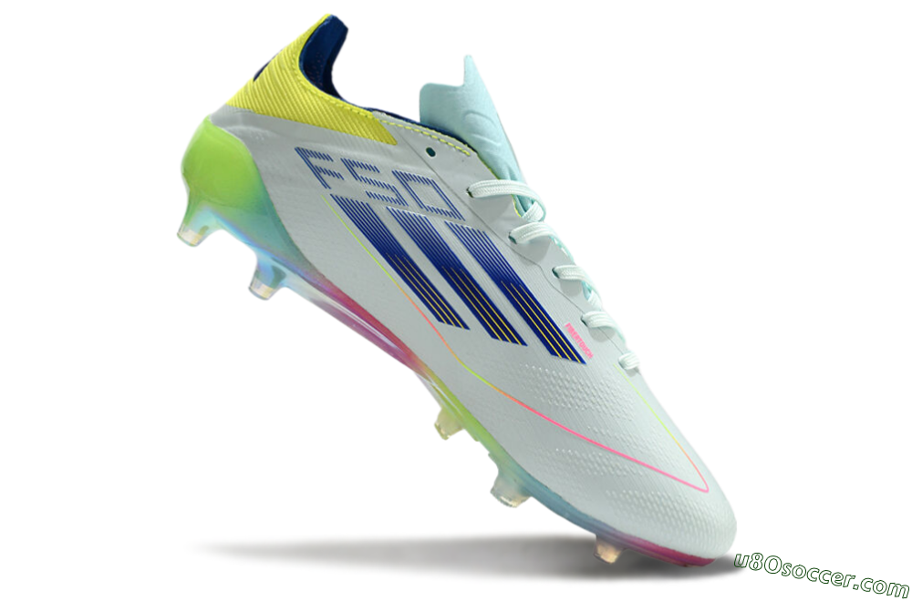 Adidas F50 Elite AG Artificial Grass Soccer Cleats - Jade/Blue/Yellow 4