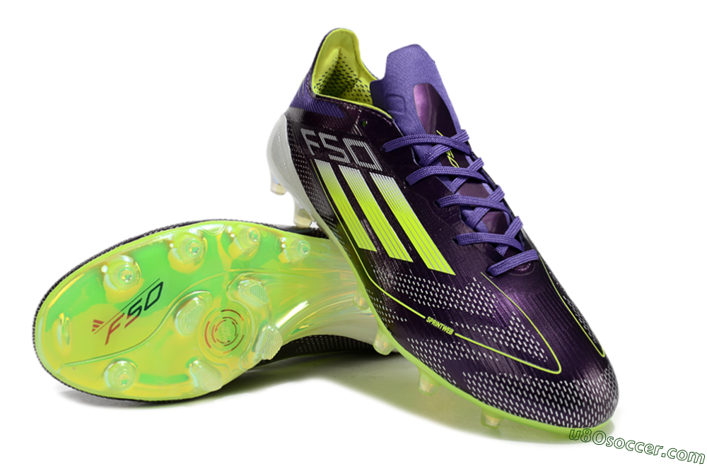 Adidas F50 Elite AG Artificial Grass Soccer Cleats - Purple/Yellow/White 3