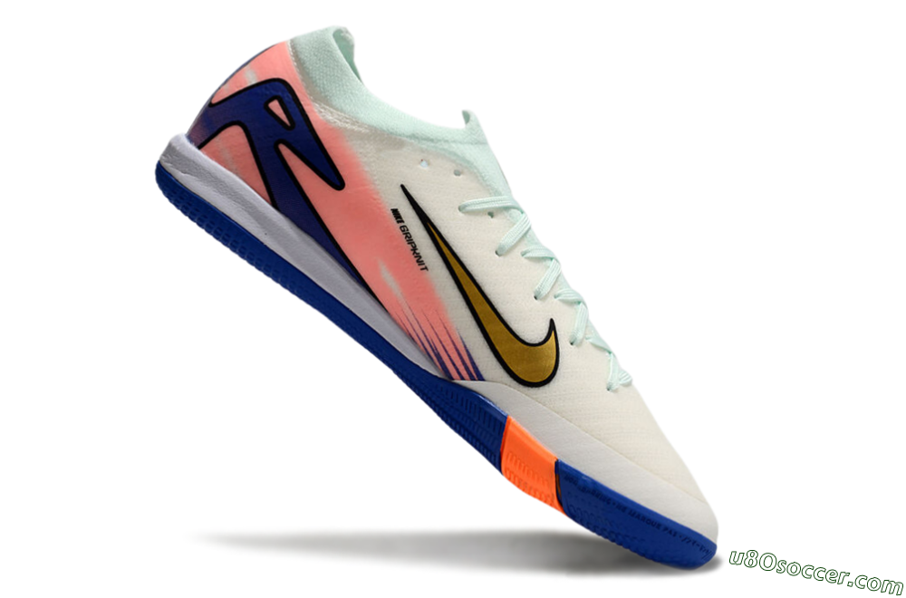 Nike Air Zoom Mercurial Vapor 16 Elite IC Indoor & Futsal Soccer Shoes - Jade/Gold/Pink/Blue 4