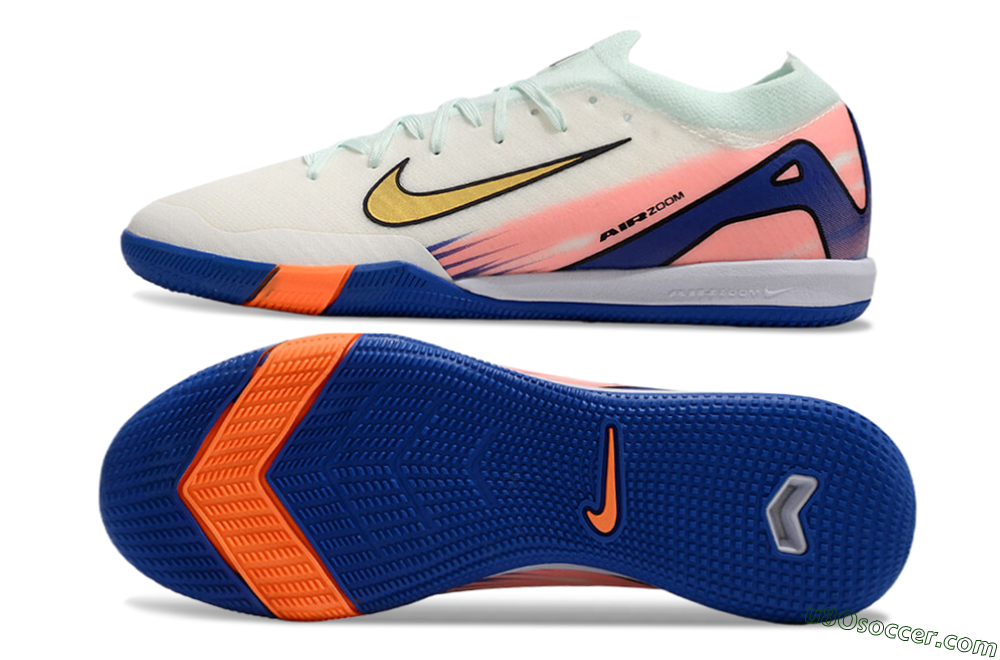 Nike Air Zoom Mercurial Vapor 16 Elite IC Indoor & Futsal Soccer Shoes - Jade/Gold/Pink/Blue 0