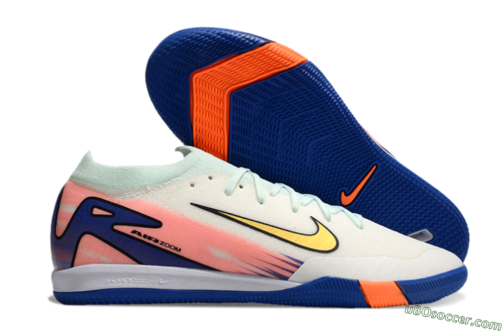 Nike Air Zoom Mercurial Vapor 16 Elite IC Indoor & Futsal Soccer Shoes - Jade/Gold/Pink/Blue 1