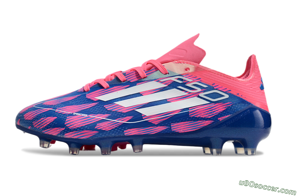 Adidas F50 Elite AG Artificial Grass Soccer Cleats - Blue/Pink/White 2