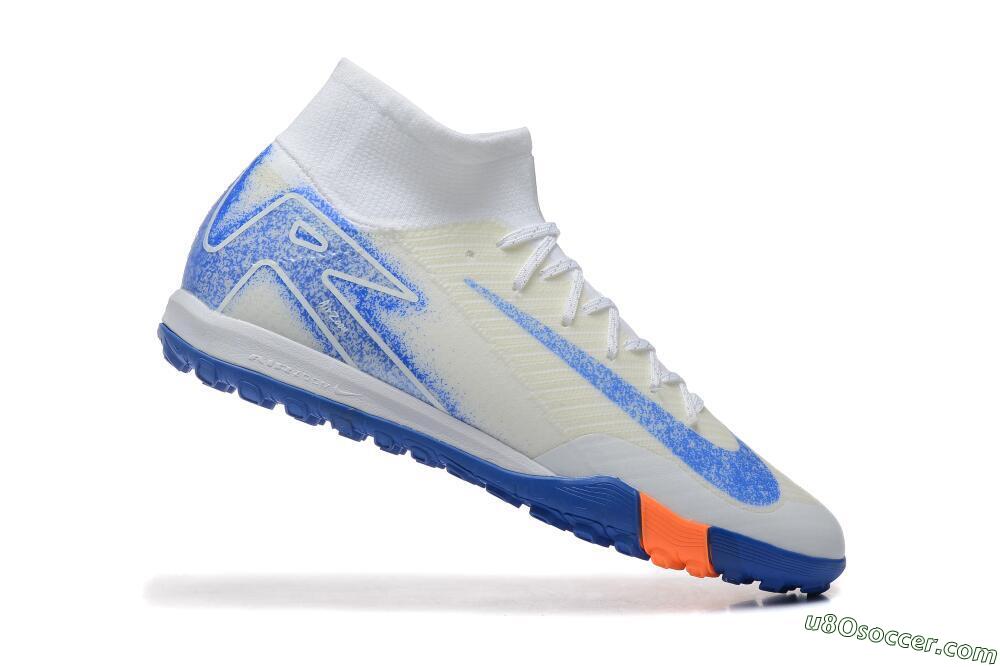 Nike Air Zoom Mercurial Superfly 10 Elite TF Artificial Turf Soccer Shoes - Beige/Black/White 4