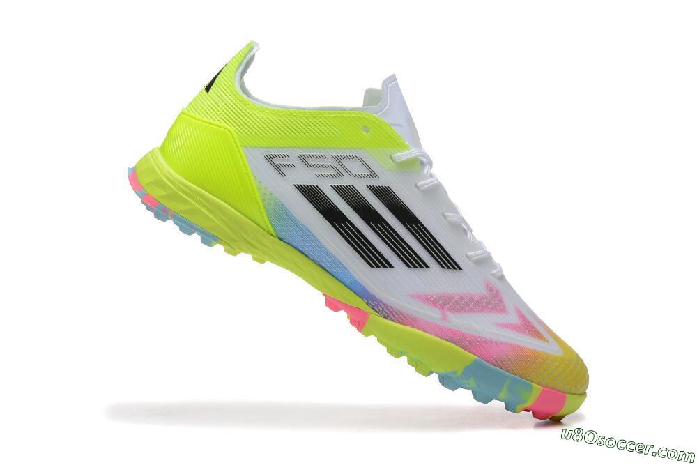 Adidas F50 Pro TF Artificial Turf Soccer Shoes - White/Pink