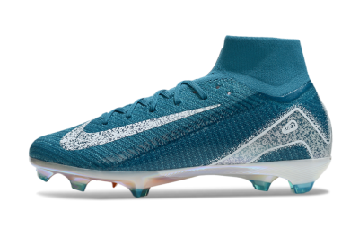 Nike Air Zoom Mercurial Superfly 10 Elite FG Firm Ground Soccer Cleats - Blue/White/Gold
