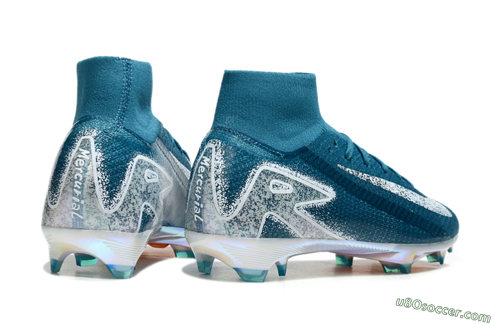 Nike Air Zoom Mercurial Superfly 10 Elite FG Firm Ground Soccer Cleats - Blue/White/Gold 6