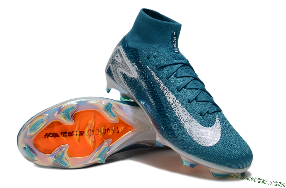 Nike Air Zoom Mercurial Superfly 10 Elite FG Firm Ground Soccer Cleats - Blue/White/Gold 3