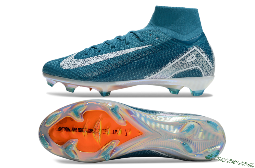Nike Air Zoom Mercurial Superfly 10 Elite FG Firm Ground Soccer Cleats - Blue/White/Gold 0