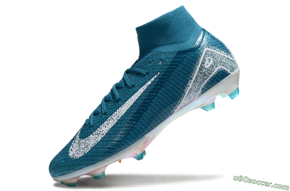 Nike Air Zoom Mercurial Superfly 10 Elite FG Firm Ground Soccer Cleats - Blue/White/Gold 5