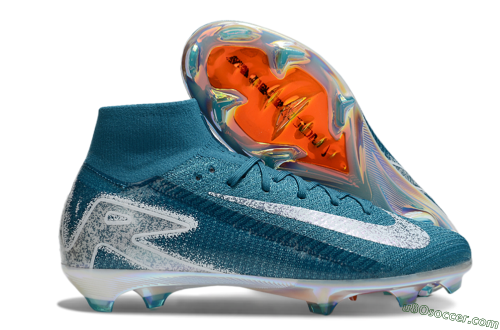 Nike Air Zoom Mercurial Superfly 10 Elite FG Firm Ground Soccer Cleats - Blue/White/Gold 1