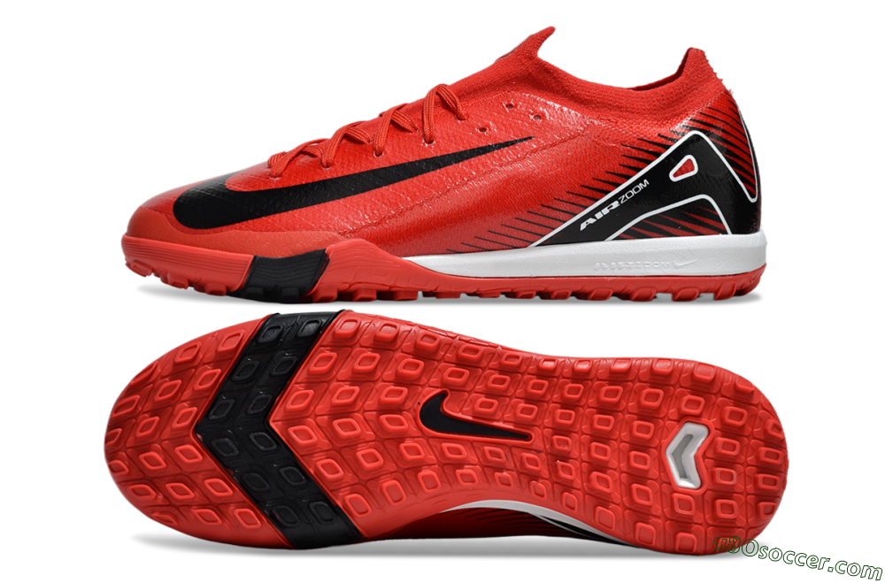 Nike Air Zoom Mercurial Vapor 16 Elite TF Artificial Turf Soccer Shoes - Red/Black/White 0