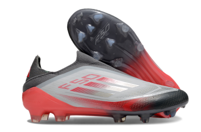 Adidas F50 Elite Laceless FG Firm Ground Soccer Cleats - White/Silver/Red
