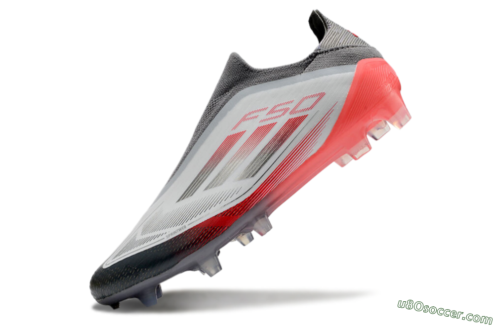 Adidas F50 Elite Laceless FG Firm Ground Soccer Cleats - White/Silver/Red 5