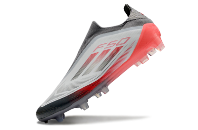 Adidas F50 Elite Laceless FG Firm Ground Soccer Cleats - White/Silver/Red