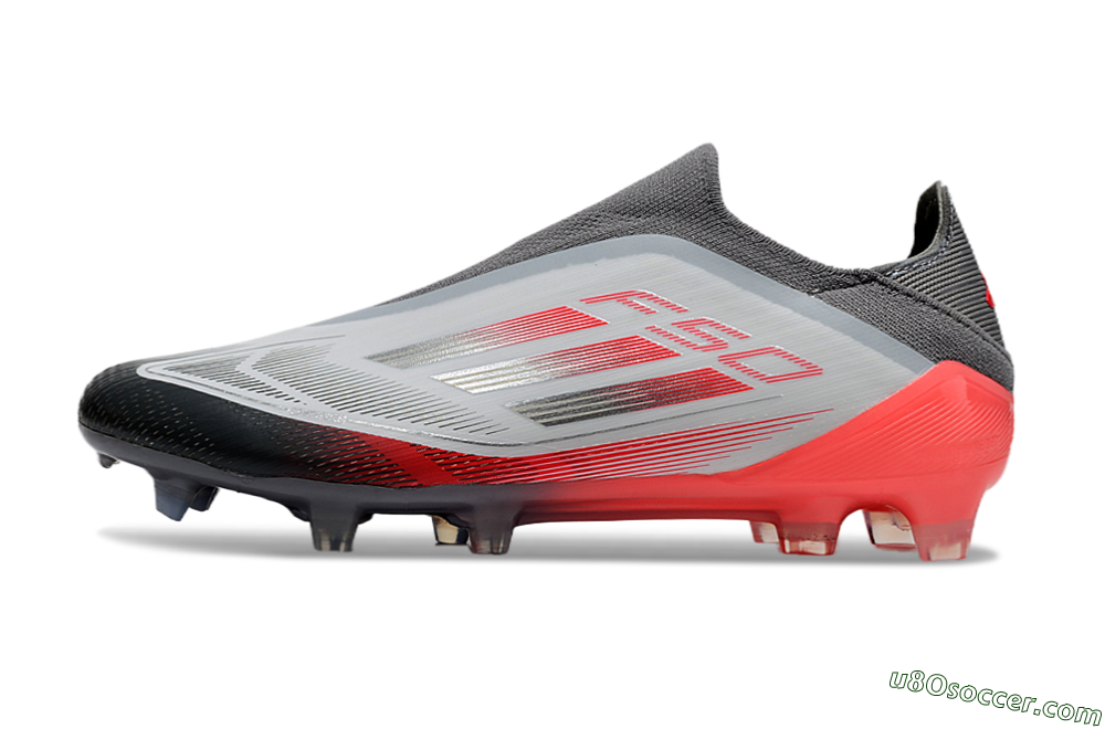 Adidas F50 Elite Laceless FG Firm Ground Soccer Cleats - White/Silver/Red 2