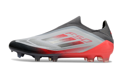 Adidas F50 Elite Laceless FG Firm Ground Soccer Cleats - White/Silver/Red