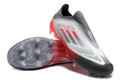Adidas F50 Elite Laceless FG Firm Ground Soccer Cleats - White/Silver/Red