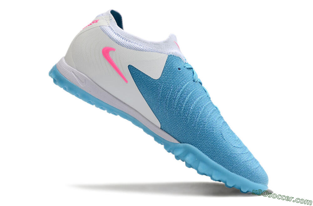 Nike Phantom GX 2 Elite TF Artificial Turf Soccer Shoes - Blue/White/Pink 4