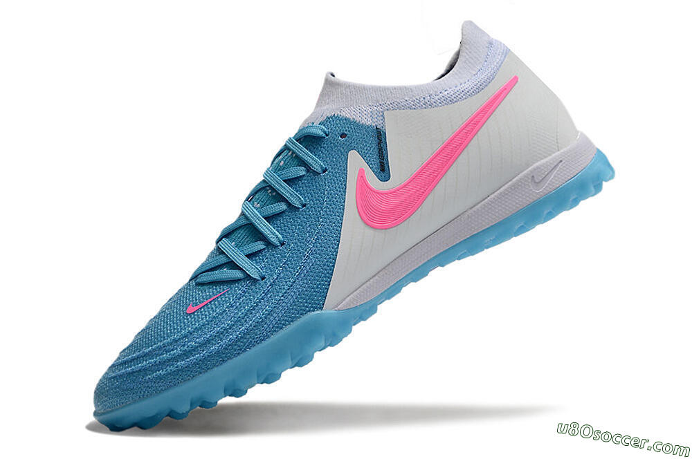 Nike Phantom GX 2 Elite TF Artificial Turf Soccer Shoes - Blue/White/Pink 5