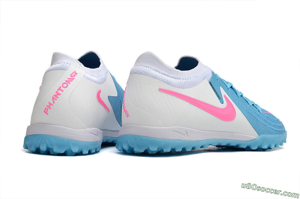 Nike Phantom GX 2 Elite TF Artificial Turf Soccer Shoes - Blue/White/Pink 6