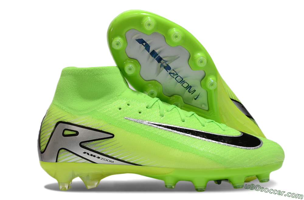Nike Air Zoom Mercurial Superfly 10 Elite AG Artificial Grass Soccer Cleats - Yellow/Silver/Black 1