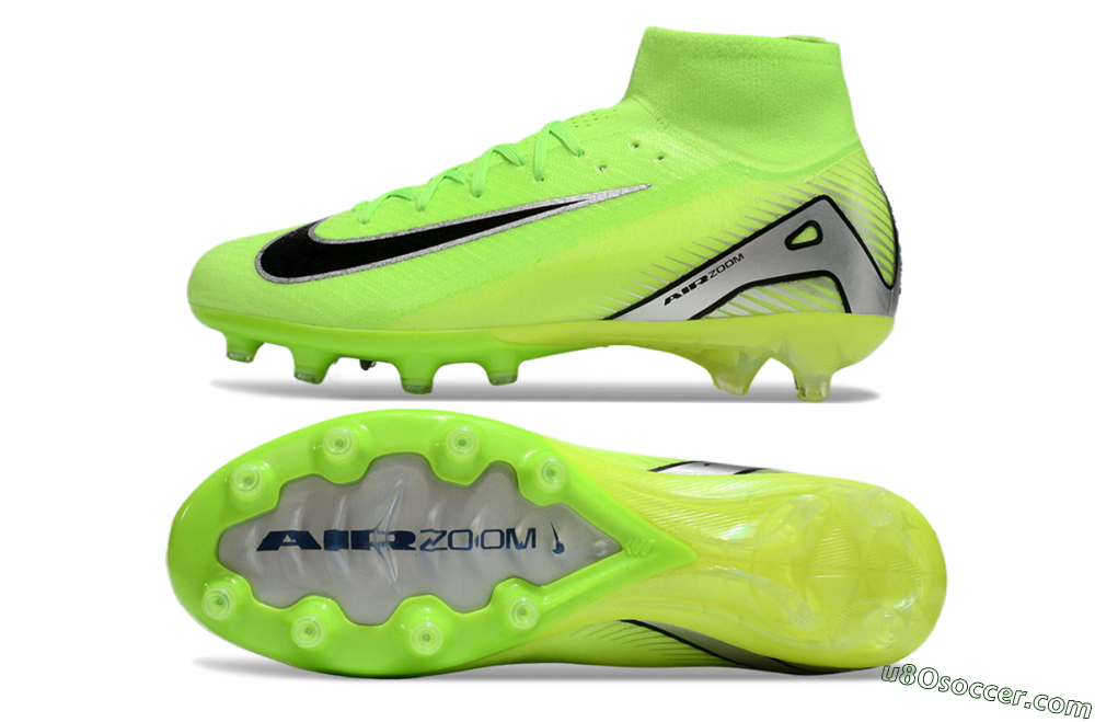 Nike Air Zoom Mercurial Superfly 10 Elite AG Artificial Grass Soccer Cleats - Yellow/Silver/Black 0