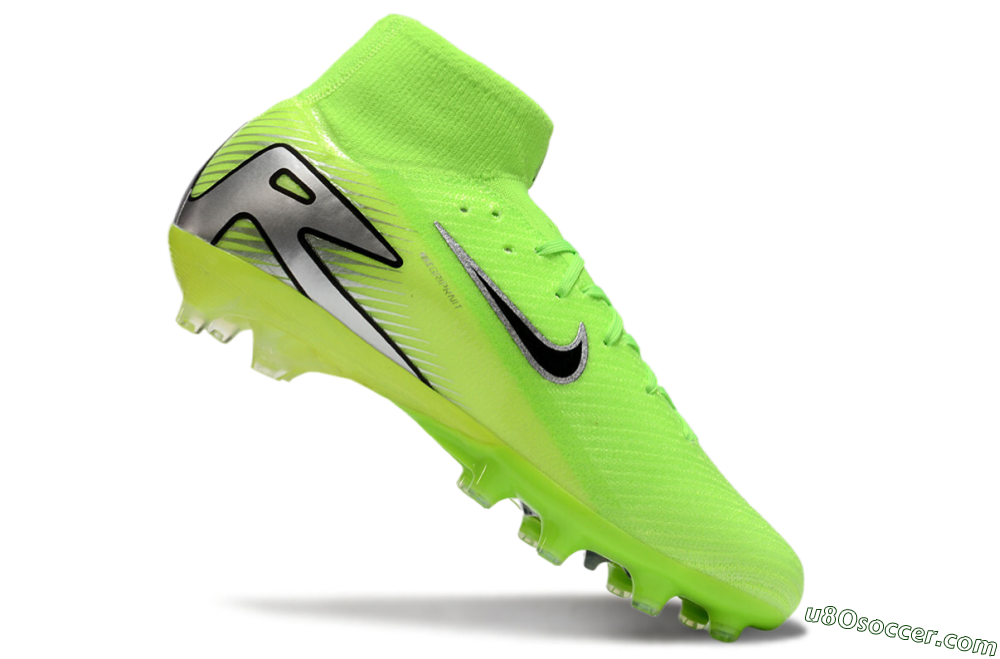 Nike Air Zoom Mercurial Superfly 10 Elite AG Artificial Grass Soccer Cleats - Yellow/Silver/Black 4