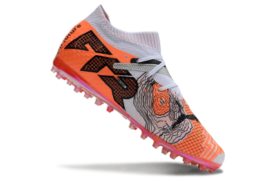 Puma Future Ultimate MG Multi Ground Soccer Cleats - Silver/White/Orange