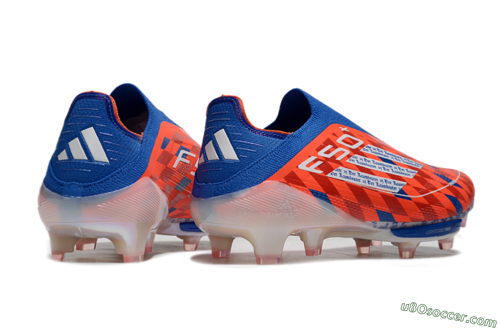didas F50+ Elite Lightstrike Pro Laceless FG Firm Ground Soccer Cleats - Red/White/Blue 6