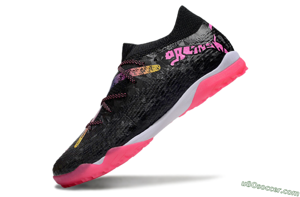 Powercat Tokyo Match x Puma Future Ultimate TF Artificial Turf Soccer Shoes - Black/Pink/Yellow 5