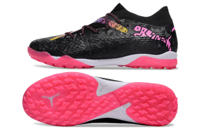 Powercat Tokyo Match x Puma Future Ultimate TF Artificial Turf Soccer Shoes - Black/Pink/Yellow