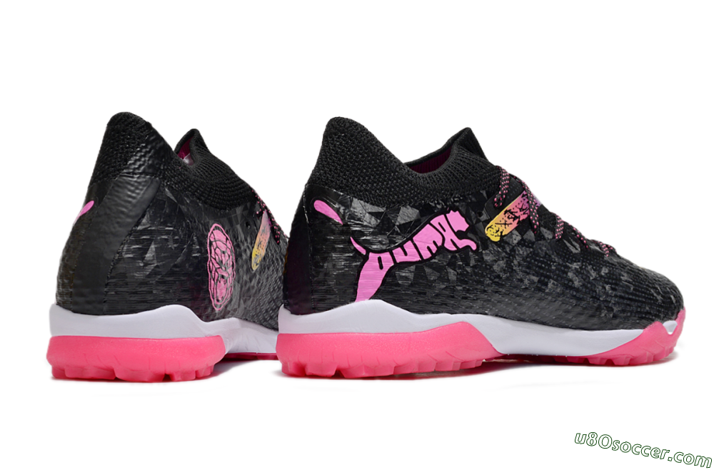 Powercat Tokyo Match x Puma Future Ultimate TF Artificial Turf Soccer Shoes - Black/Pink/Yellow 6