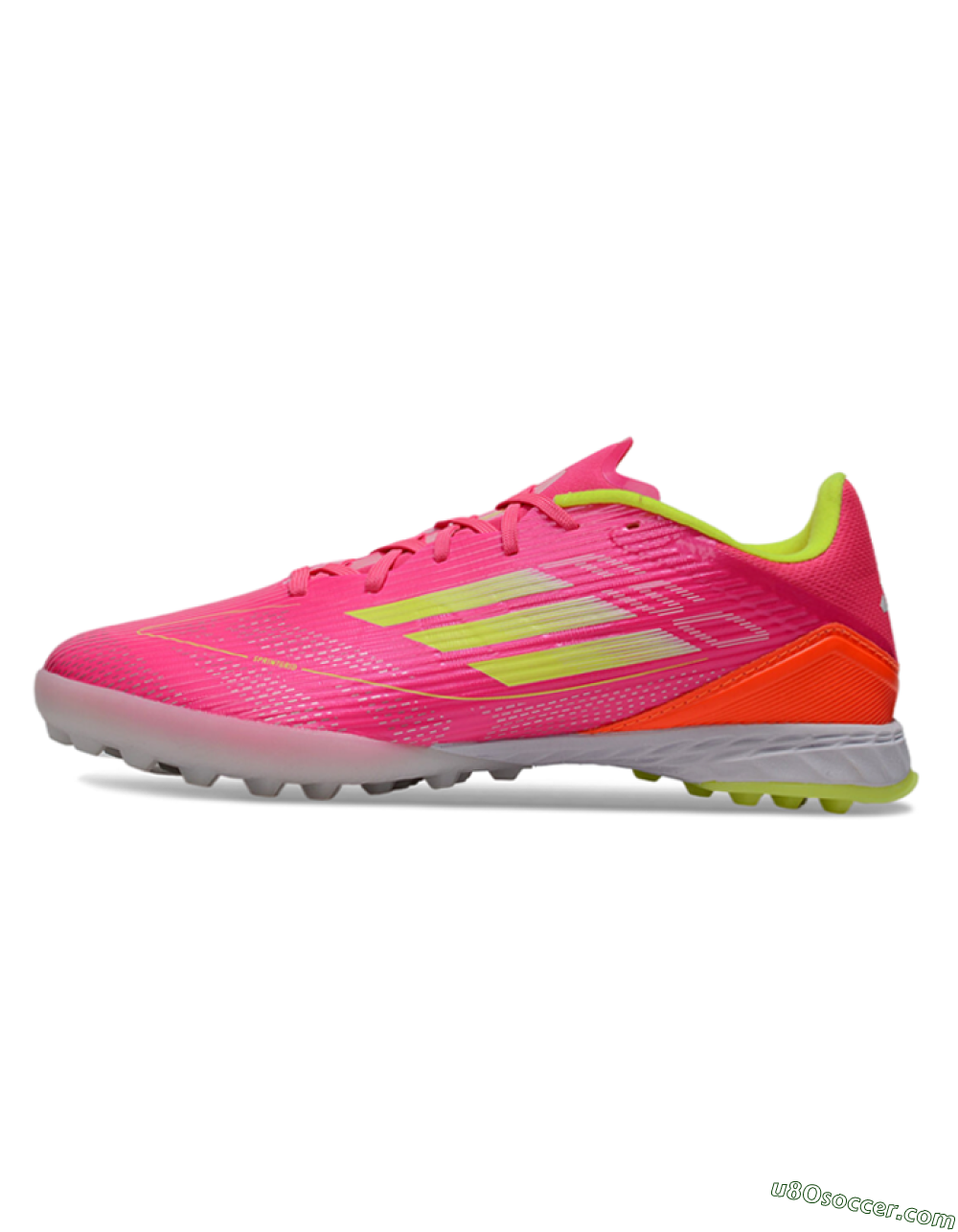 Adidas F50 Pro TF Artificial Turf Soccer Shoes - Pink/Yellow/White 2