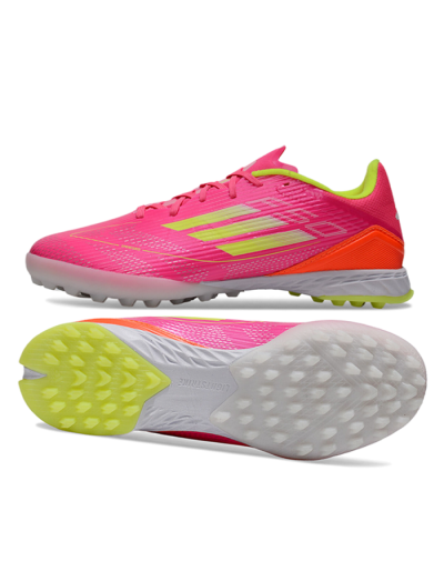 Adidas F50 Pro TF Artificial Turf Soccer Shoes - Pink/Yellow/White