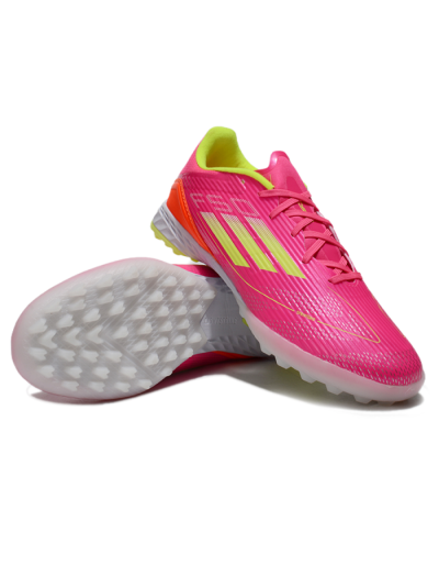 Adidas F50 Pro TF Artificial Turf Soccer Shoes - Pink/Yellow/White