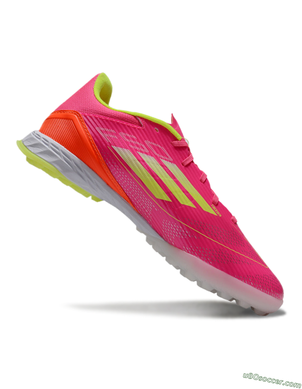 Adidas F50 Pro TF Artificial Turf Soccer Shoes - Pink/Yellow/White 4