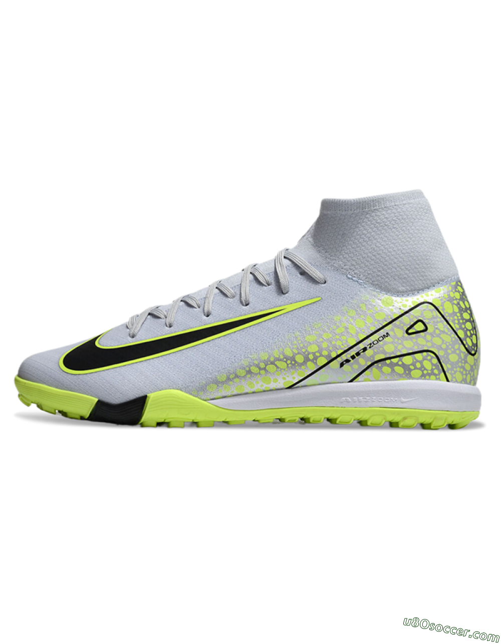 Nike Air Zoom Mercurial Superfly 10 Elite TF Artificial Turf Soccer Shoes - Grey/Yellow/Black 2