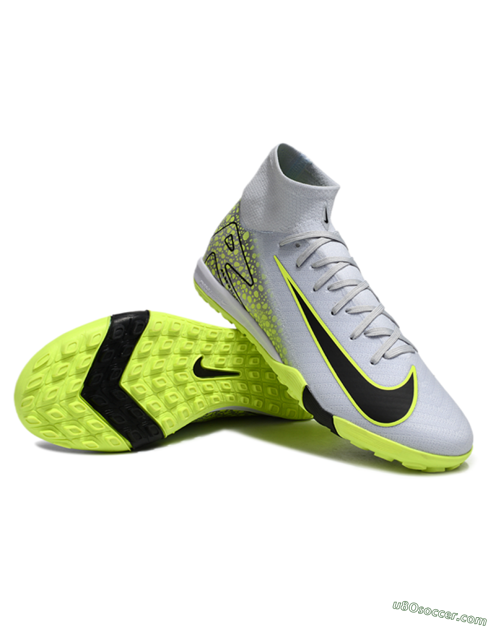 Nike Air Zoom Mercurial Superfly 10 Elite TF Artificial Turf Soccer Shoes - Grey/Yellow/Black 3