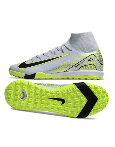 Nike Air Zoom Mercurial Superfly 10 Elite TF Artificial Turf Soccer Shoes - Grey/Yellow/Black