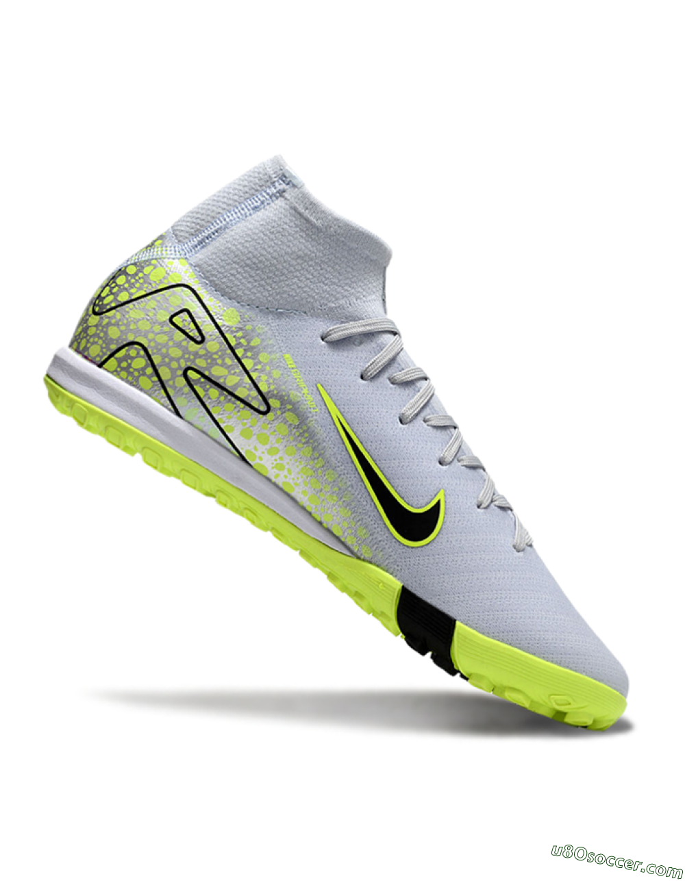 Nike Air Zoom Mercurial Superfly 10 Elite TF Artificial Turf Soccer Shoes - Grey/Yellow/Black 4