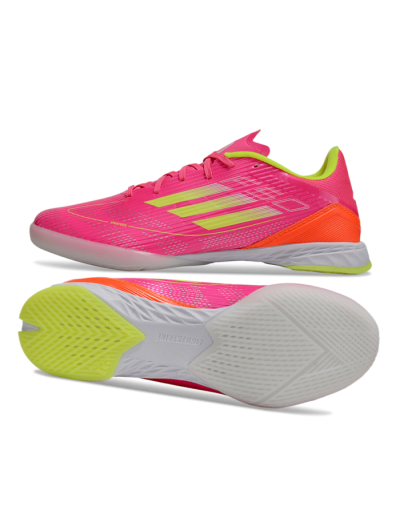 Adidas F50 Elite IC Indoor & Futsal Soccer Shoes - Pink/Yellow/White