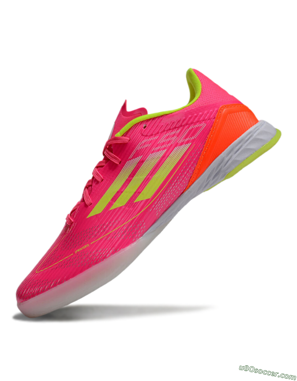 Adidas F50 Elite IC Indoor & Futsal Soccer Shoes - Pink/Yellow/White 5