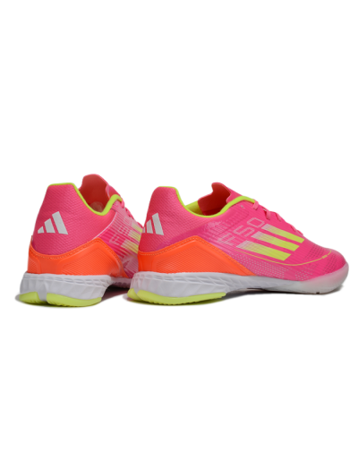 Adidas F50 Elite IC Indoor & Futsal Soccer Shoes - Pink/Yellow/White