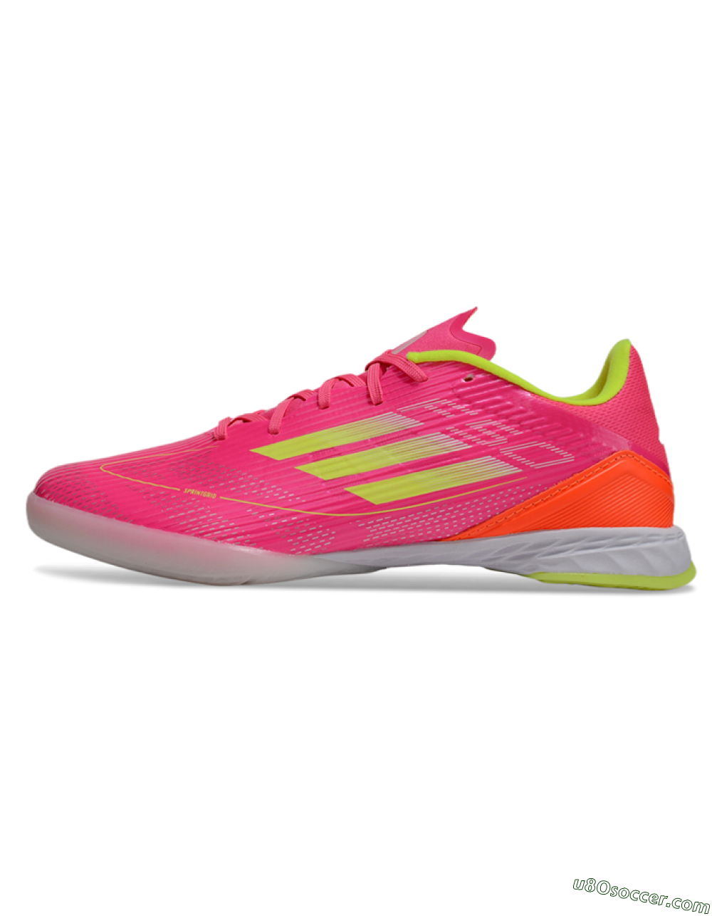 Adidas F50 Elite IC Indoor & Futsal Soccer Shoes - Pink/Yellow/White 2