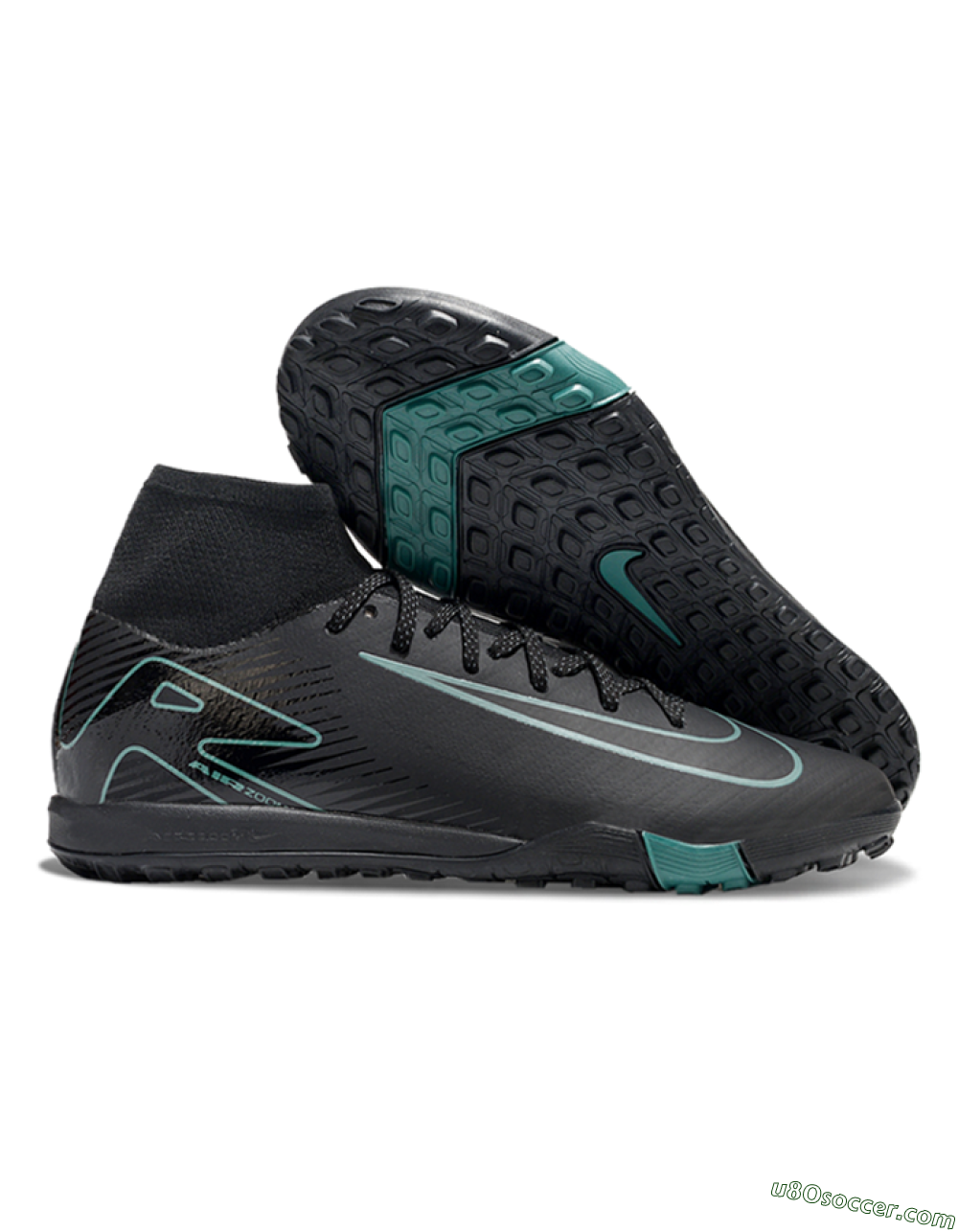 Nike Air Zoom Mercurial Superfly 10 Elite TF Artificial Turf Soccer Shoes - Black/Green 1