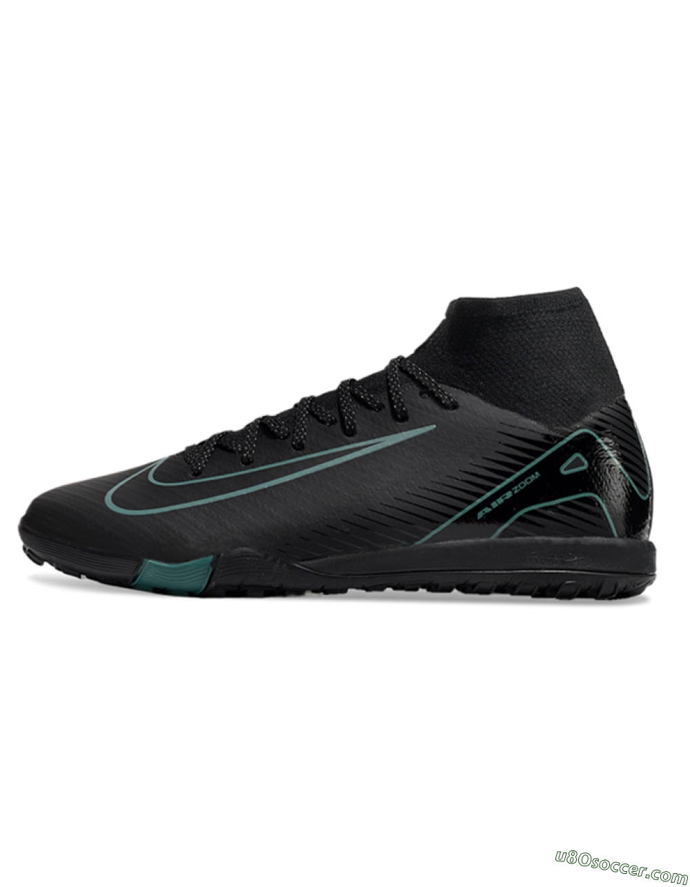 Nike Air Zoom Mercurial Superfly 10 Elite TF Artificial Turf Soccer Shoes - Black/Green 2