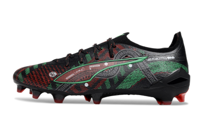 Puma Ultra Ultimate FG Firm Ground Soccer Cleats - Black/Red/Green