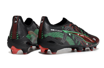 Puma Ultra Ultimate FG Firm Ground Soccer Cleats - Black/Red/Green