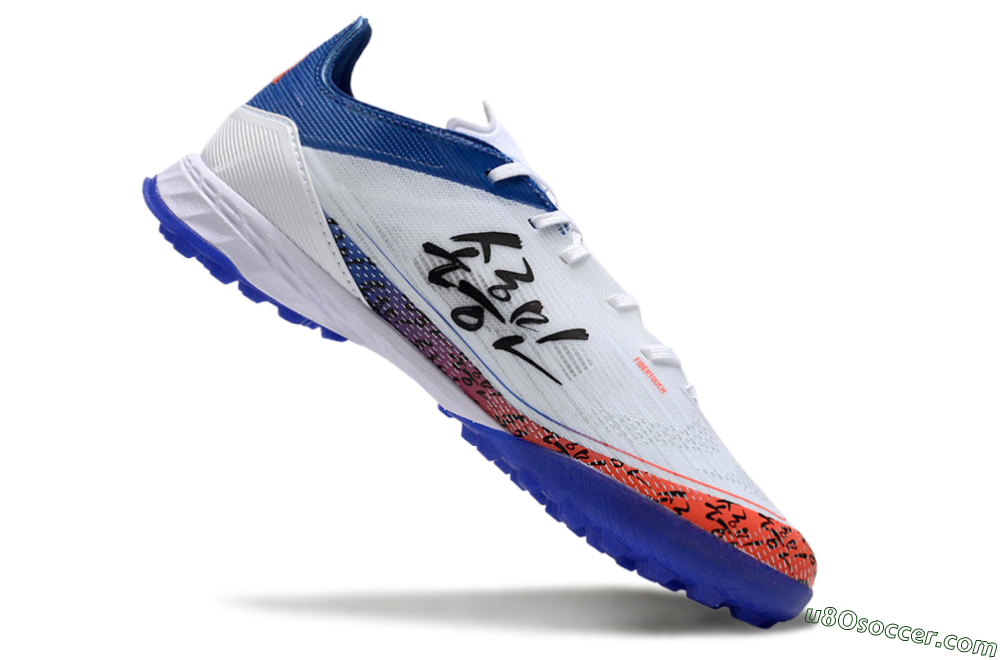 Adidas F50 Pro TF Artificial Turf Soccer Shoes - White/Red/Blue 4