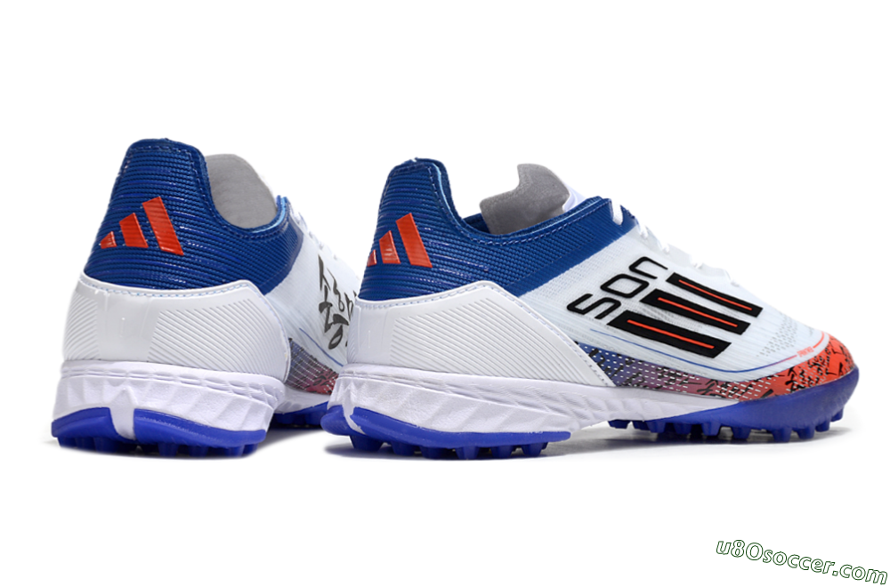 Adidas F50 Pro TF Artificial Turf Soccer Shoes - White/Red/Blue 6
